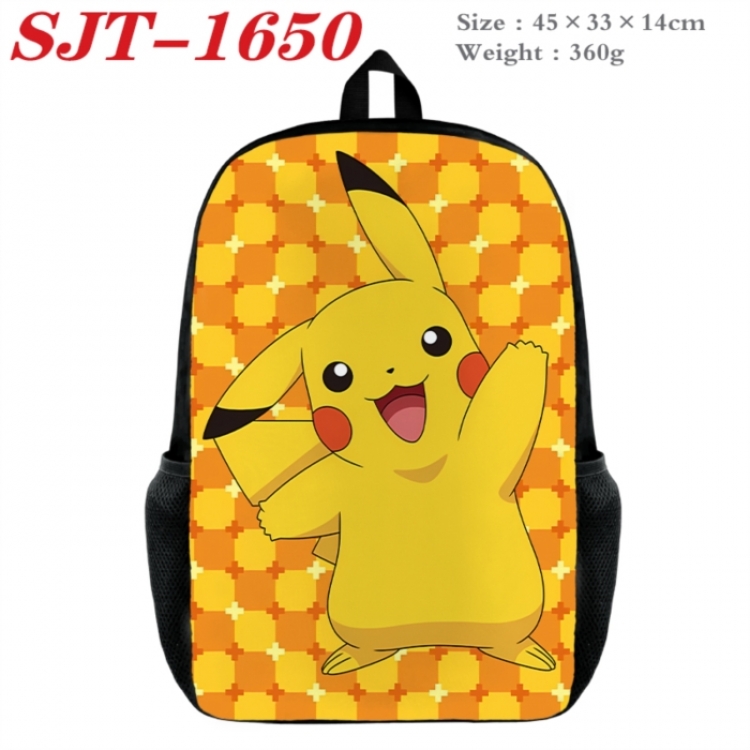 Pokemon Anime nylon canvas backpack student backpack 45x33x14cm