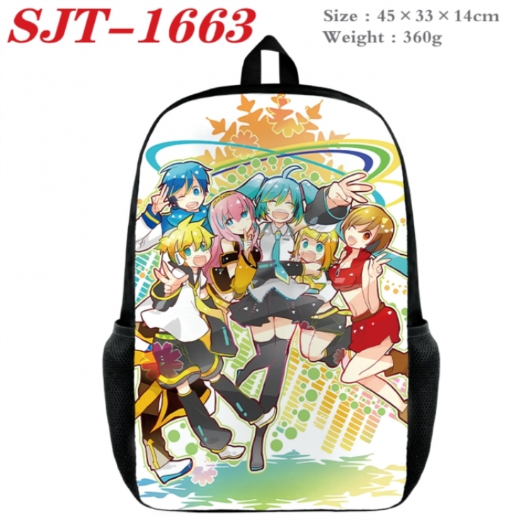 Hatsune Miku Anime nylon canvas backpack student backpack 45x33x14cm