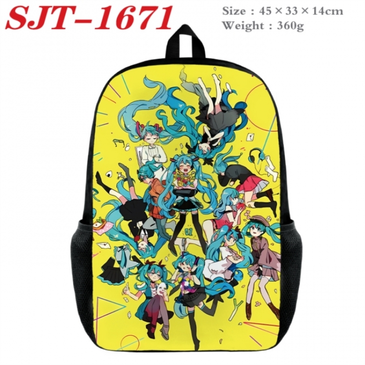 Hatsune Miku Anime nylon canvas backpack student backpack 45x33x14cm