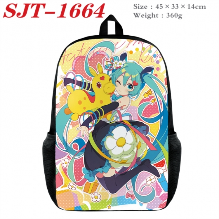 Hatsune Miku Anime nylon canvas backpack student backpack 45x33x14cm
