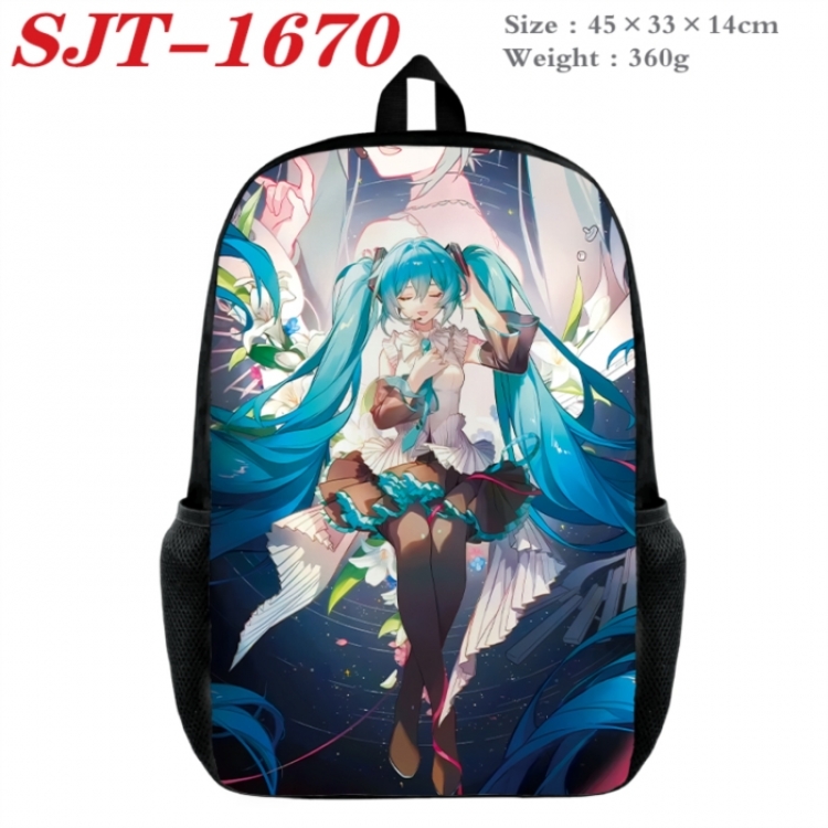 Hatsune Miku Anime nylon canvas backpack student backpack 45x33x14cm