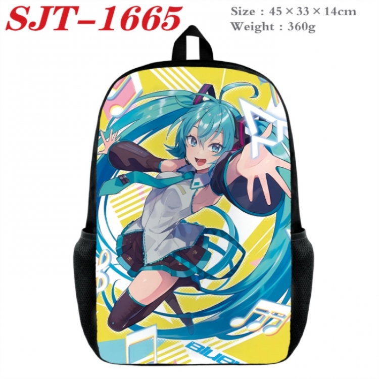 Hatsune Miku Anime nylon canvas backpack student backpack 45x33x14cm