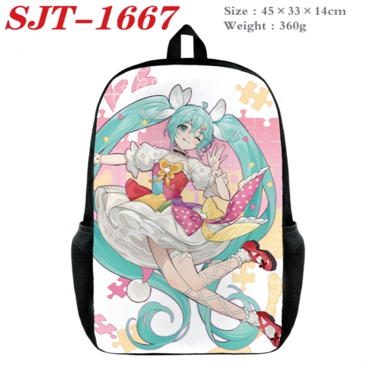 Hatsune Miku Anime nylon canvas backpack student backpack 45x33x14cm