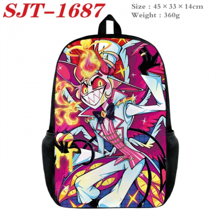 Hazbin Hotel  Anime nylon canvas backpack student backpack 45x33x14cm