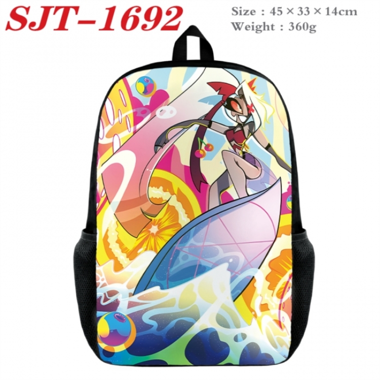 Hazbin Hotel  Anime nylon canvas backpack student backpack 45x33x14cm