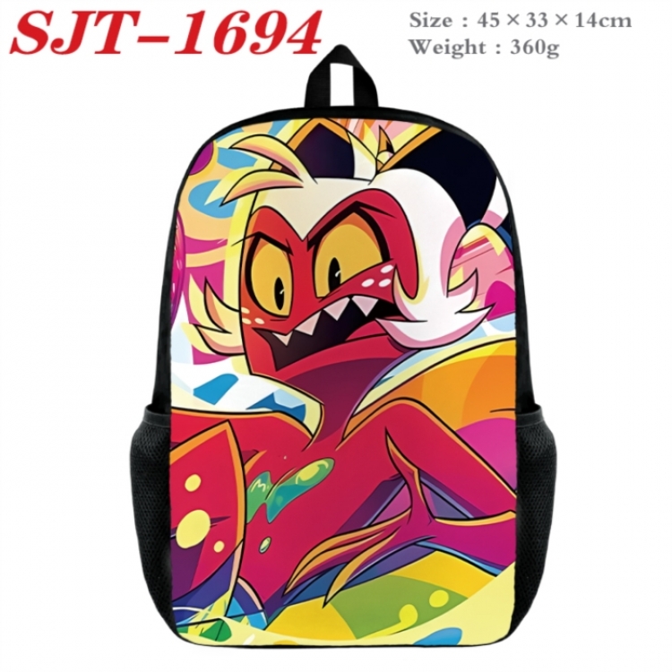 Hazbin Hotel  Anime nylon canvas backpack student backpack 45x33x14cm