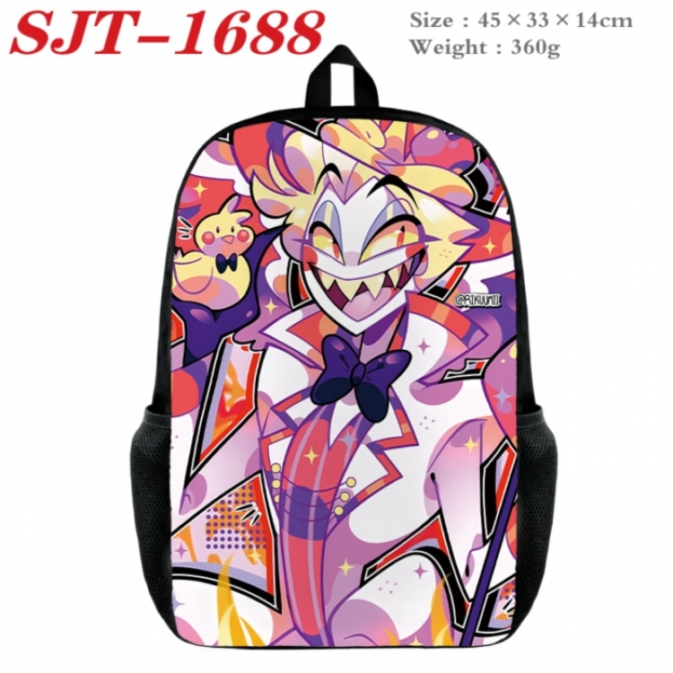 Hazbin Hotel  Anime nylon canvas backpack student backpack 45x33x14cm