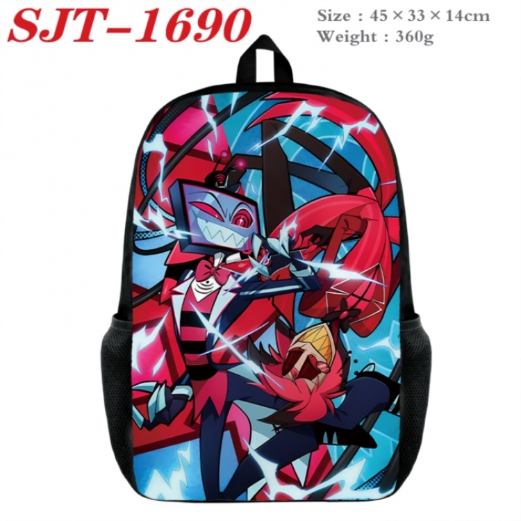Hazbin Hotel  Anime nylon canvas backpack student backpack 45x33x14cm