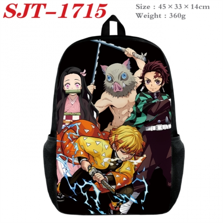 Demon Slayer Kimets Anime nylon canvas backpack student backpack 45x33x14cm
