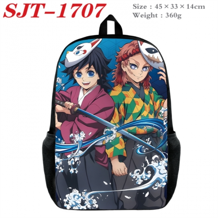 Demon Slayer Kimets Anime nylon canvas backpack student backpack 45x33x14cm