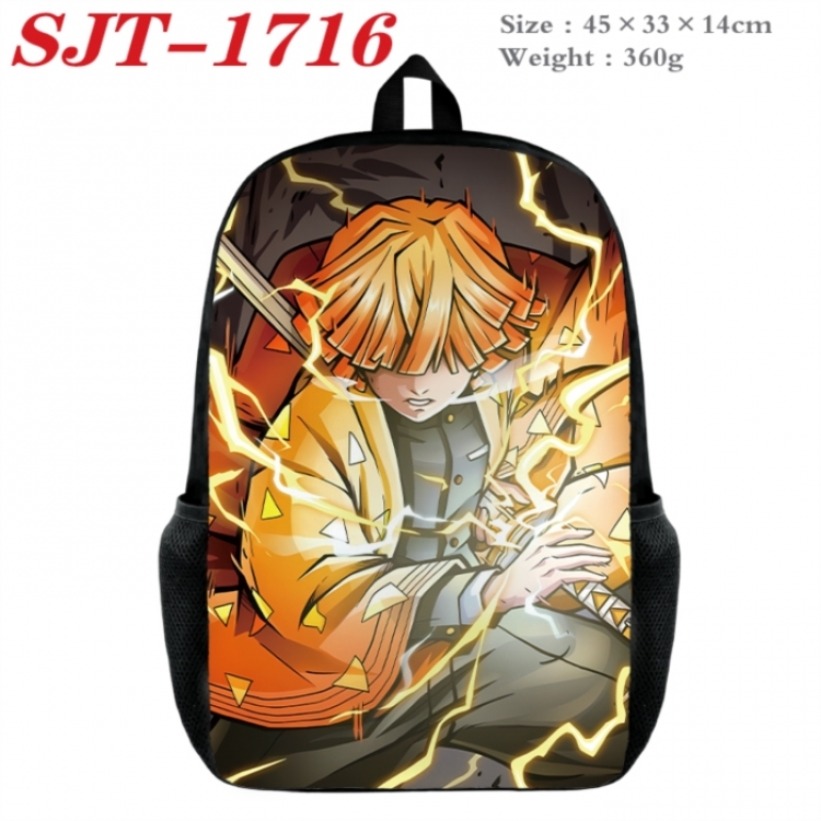 Demon Slayer Kimets Anime nylon canvas backpack student backpack 45x33x14cm