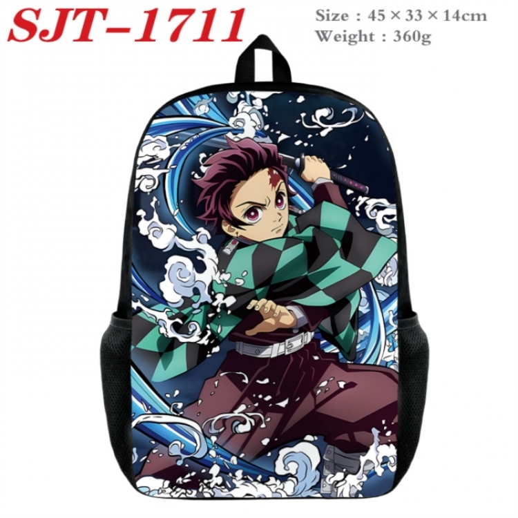 Demon Slayer Kimets Anime nylon canvas backpack student backpack 45x33x14cm