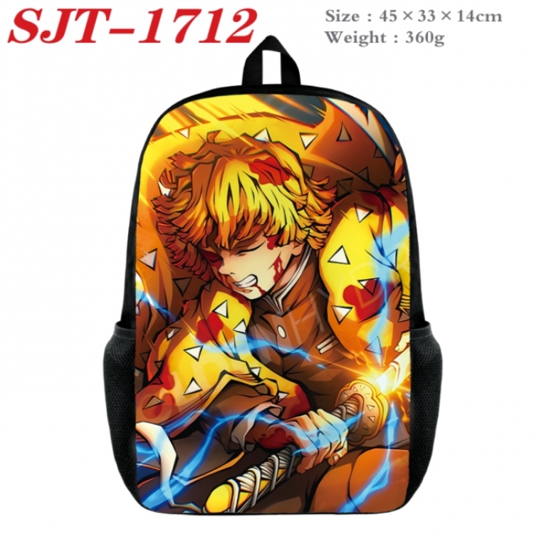 Demon Slayer Kimets Anime nylon canvas backpack student backpack 45x33x14cm