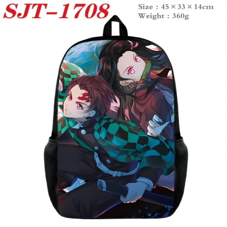Demon Slayer Kimets Anime nylon canvas backpack student backpack 45x33x14cm