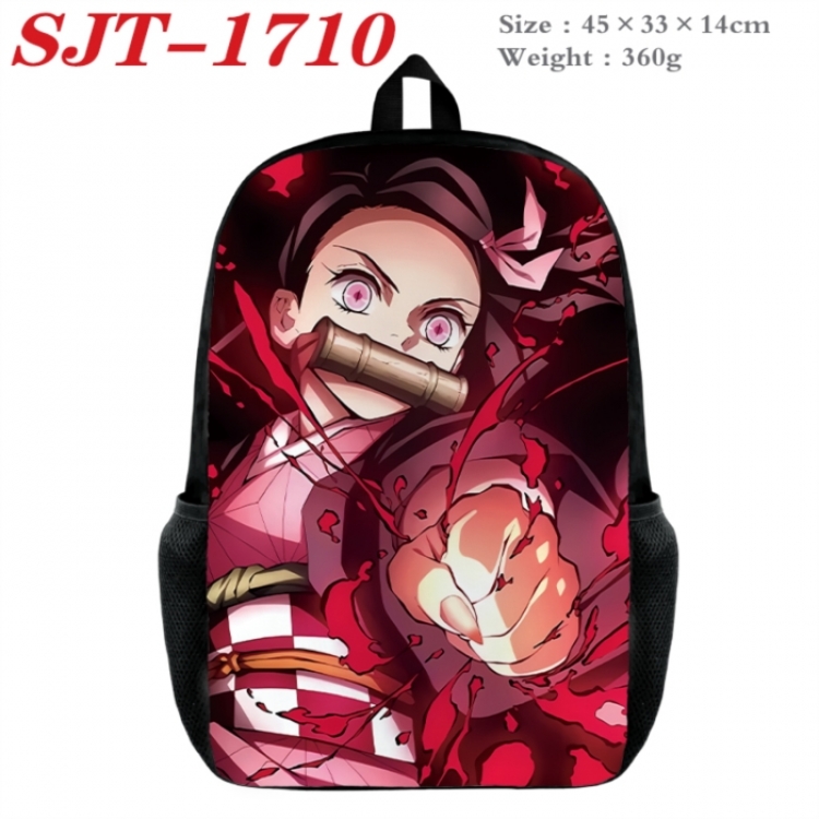 Demon Slayer Kimets Anime nylon canvas backpack student backpack 45x33x14cm