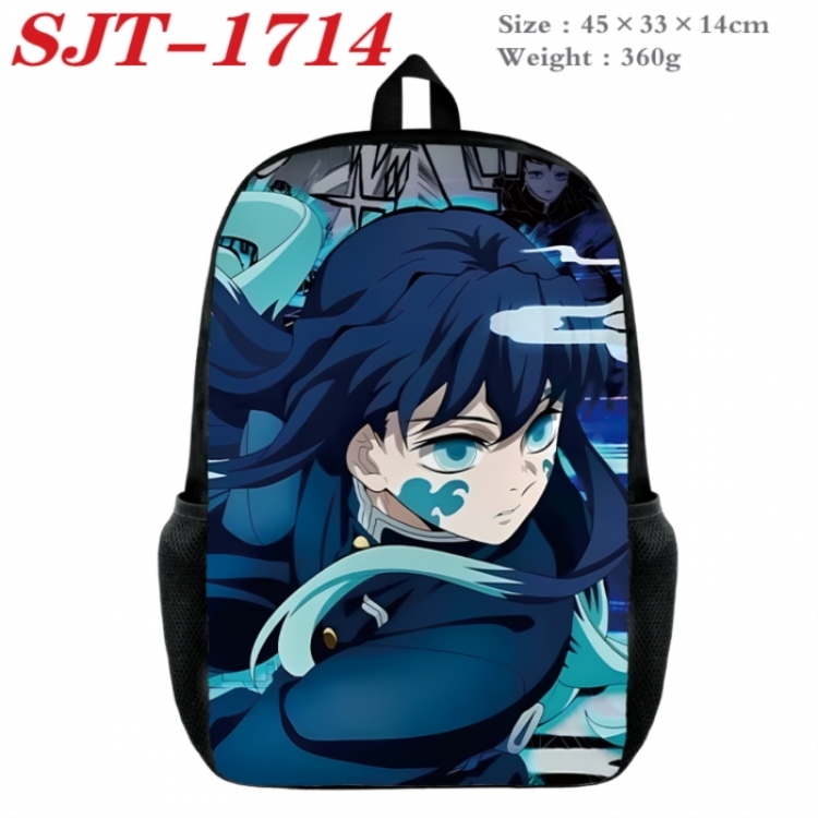 Demon Slayer Kimets Anime nylon canvas backpack student backpack 45x33x14cm
