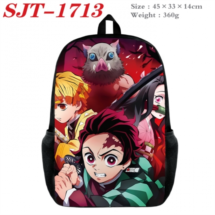 Demon Slayer Kimets Anime nylon canvas backpack student backpack 45x33x14cm