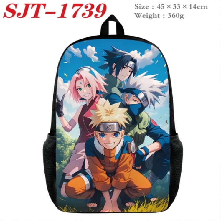 Naruto Anime nylon canvas backpack student backpack 45x33x14cm