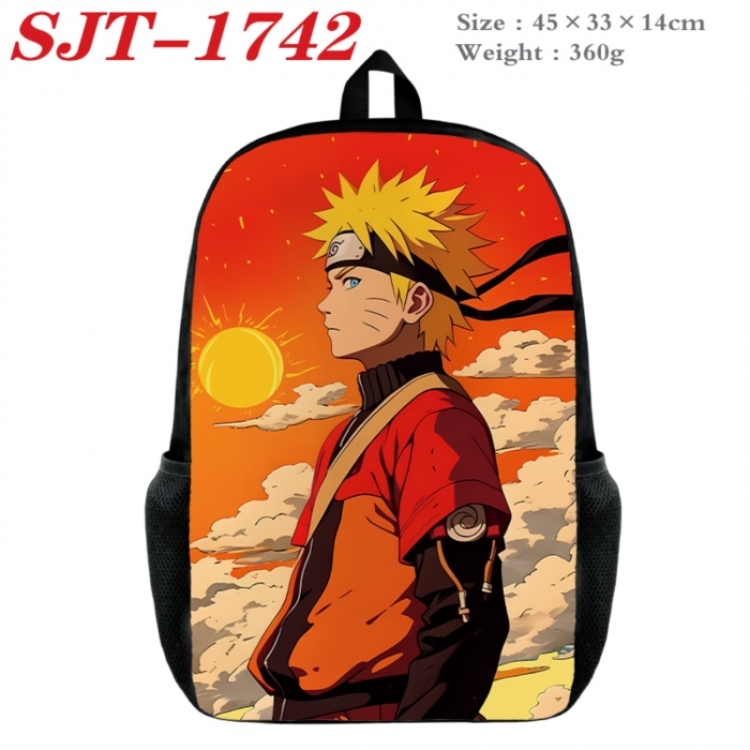 Naruto Anime nylon canvas backpack student backpack 45x33x14cm