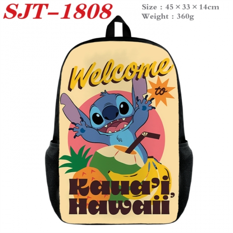 Lilo & Stitch Anime nylon canvas backpack student backpack 45x33x14cm