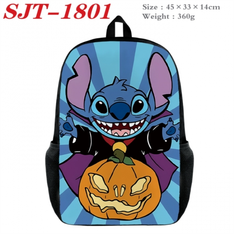 Lilo & Stitch Anime nylon canvas backpack student backpack 45x33x14cm