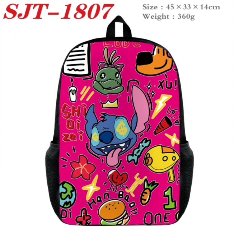 Lilo & Stitch Anime nylon canvas backpack student backpack 45x33x14cm