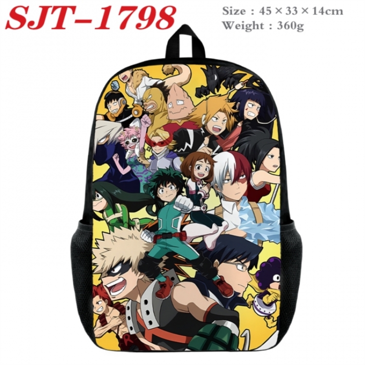 My Hero Academia Anime nylon canvas backpack student backpack 45x33x14cm