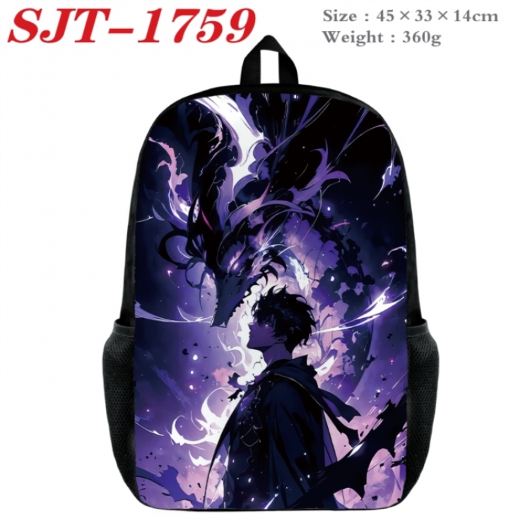 Solo Leveling:Arise Anime nylon canvas backpack student backpack 45x33x14cm