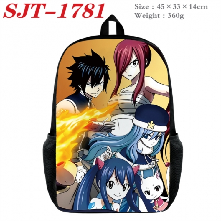 Fairy tail Anime nylon canvas backpack student backpack 45x33x14cm