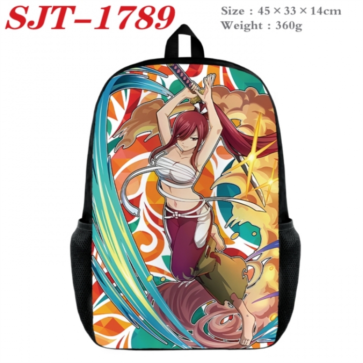 Fairy tail Anime nylon canvas backpack student backpack 45x33x14cm