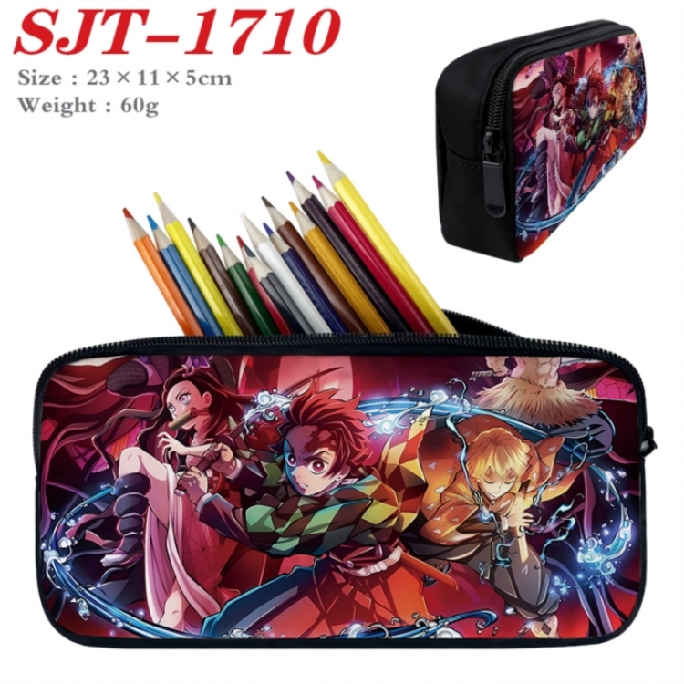 Demon Slayer Kimets Anime nylon student pencil case 23x11x5cm 
