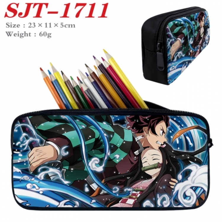 Demon Slayer Kimets Anime nylon student pencil case 23x11x5cm 