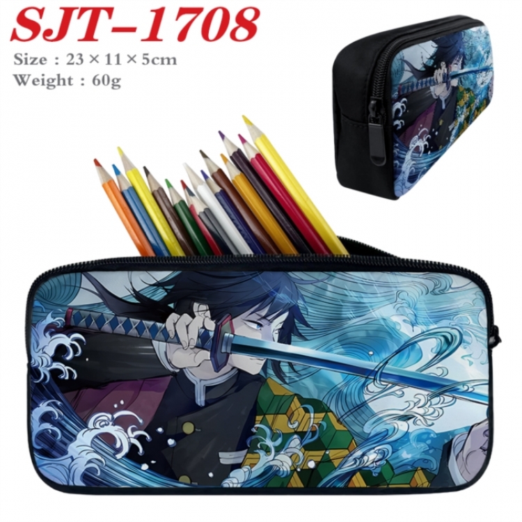 Demon Slayer Kimets Anime nylon student pencil case 23x11x5cm 
