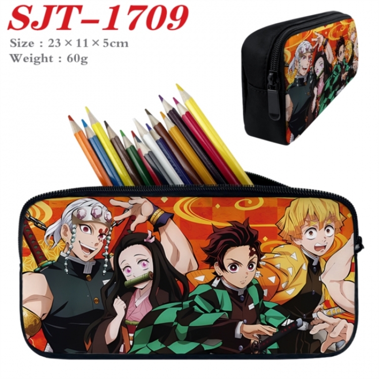 Demon Slayer Kimets Anime nylon student pencil case 23x11x5cm 