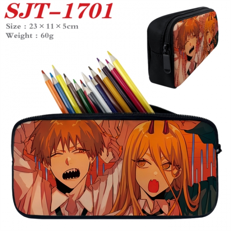 Chainsaw man Anime nylon student pencil case 23x11x5cm 