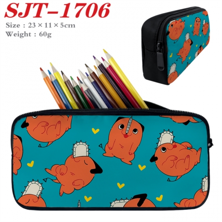 Chainsaw man Anime nylon student pencil case 23x11x5cm 