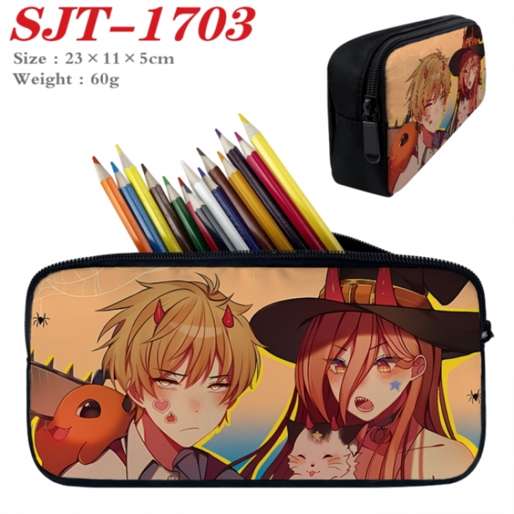 Chainsaw man Anime nylon student pencil case 23x11x5cm 