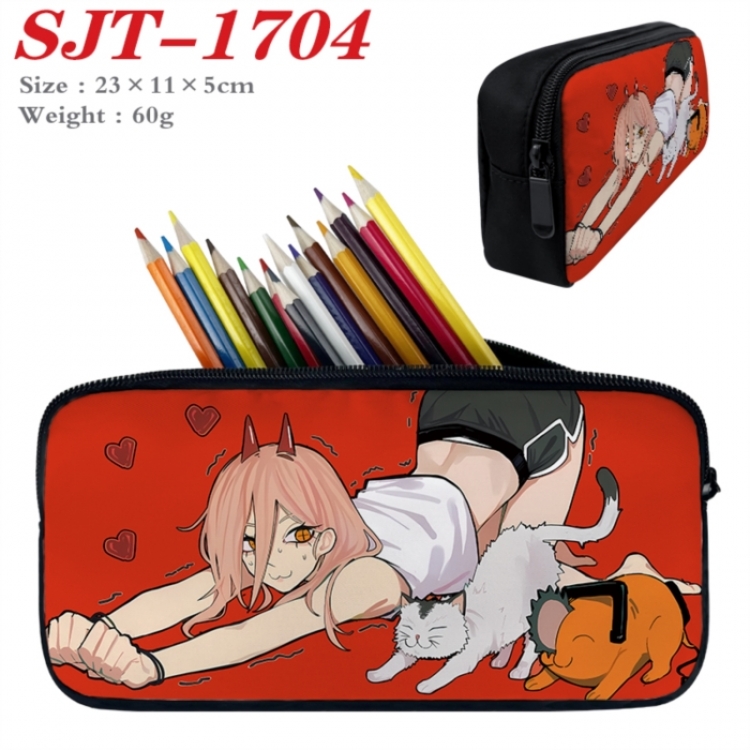 Chainsaw man Anime nylon student pencil case 23x11x5cm 