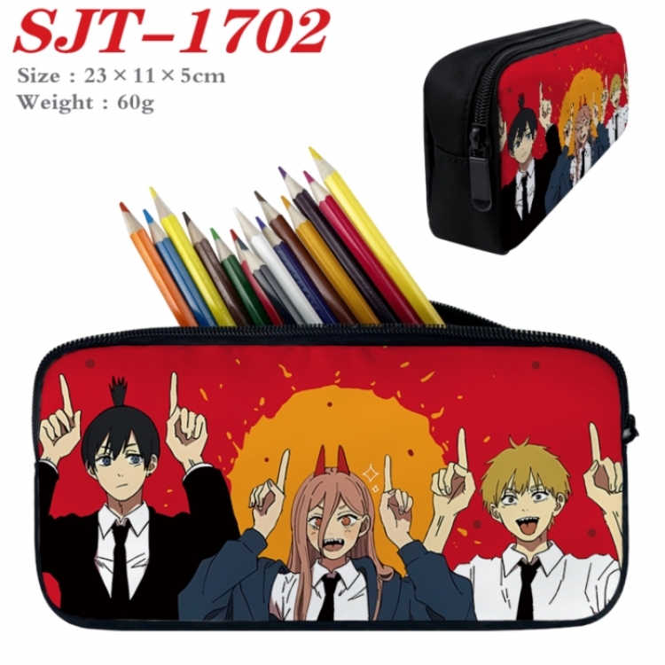Chainsaw man Anime nylon student pencil case 23x11x5cm 