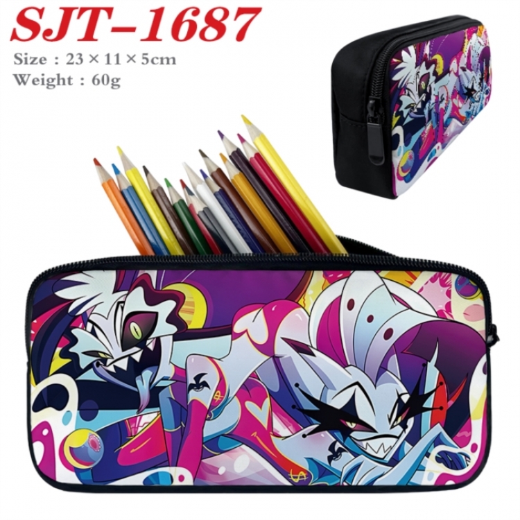 Hazbin Hotel Anime nylon student pencil case 23x11x5cm