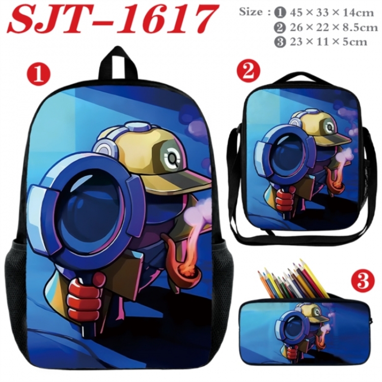 Among us Anime nylon canvas backpack pencil case crossbody bag three piece set 45x33x14cm
