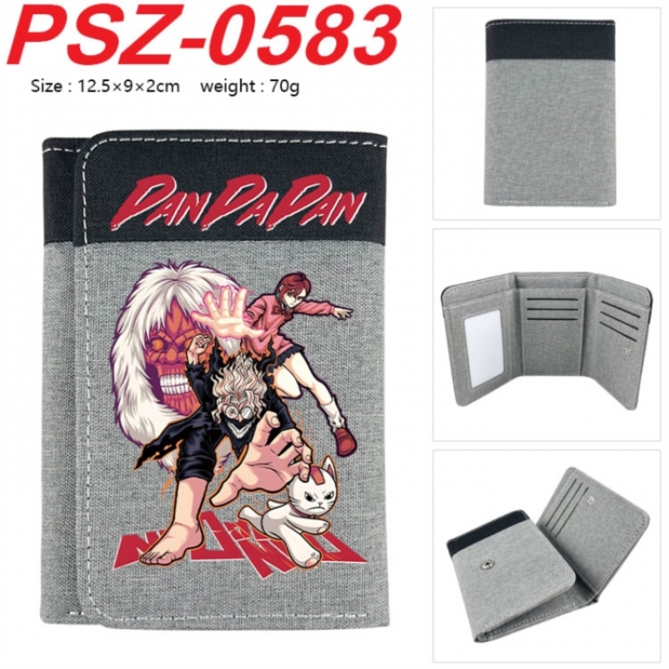 Dandadan Anime color blocked three fold concealed wallet 12.5X9X2CM 70G