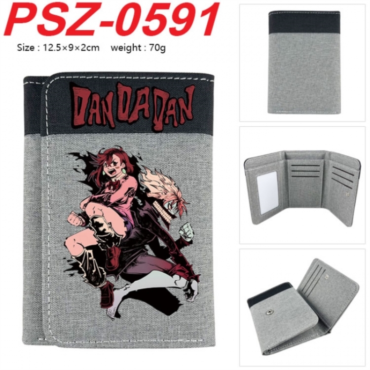 Dandadan Anime color blocked three fold concealed wallet 12.5X9X2CM 70G