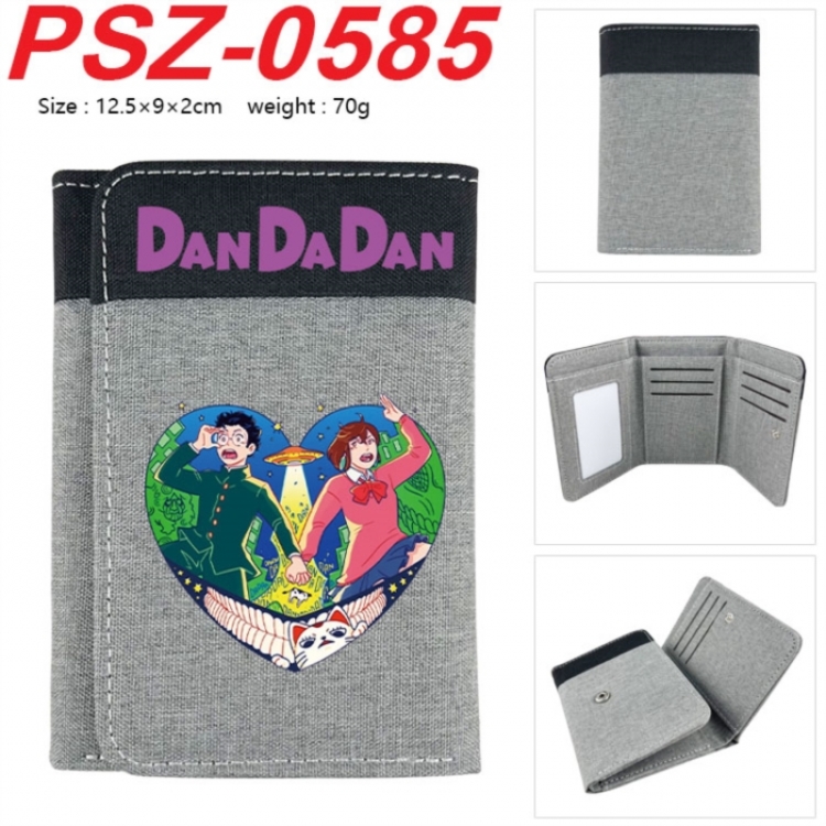 Dandadan Anime color blocked three fold concealed wallet 12.5X9X2CM 70G