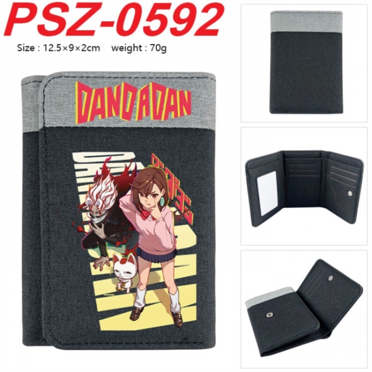 Dandadan Anime color blocked three fold concealed wallet 12.5X9X2CM 70G