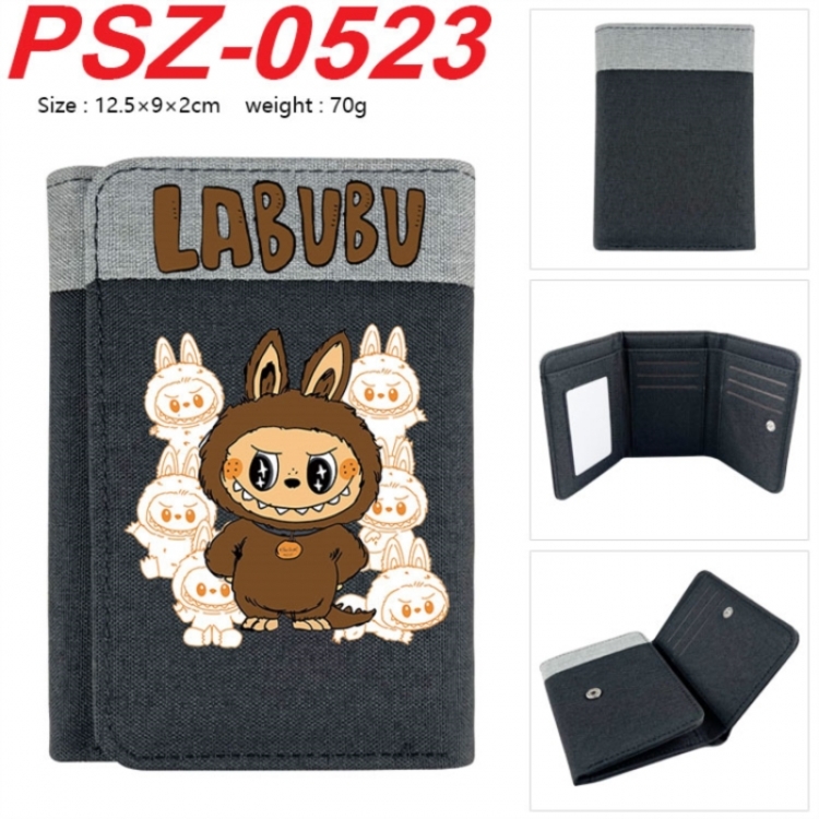 LABUBU Anime color blocked three fold concealed wallet 12.5X9X2CM 70G