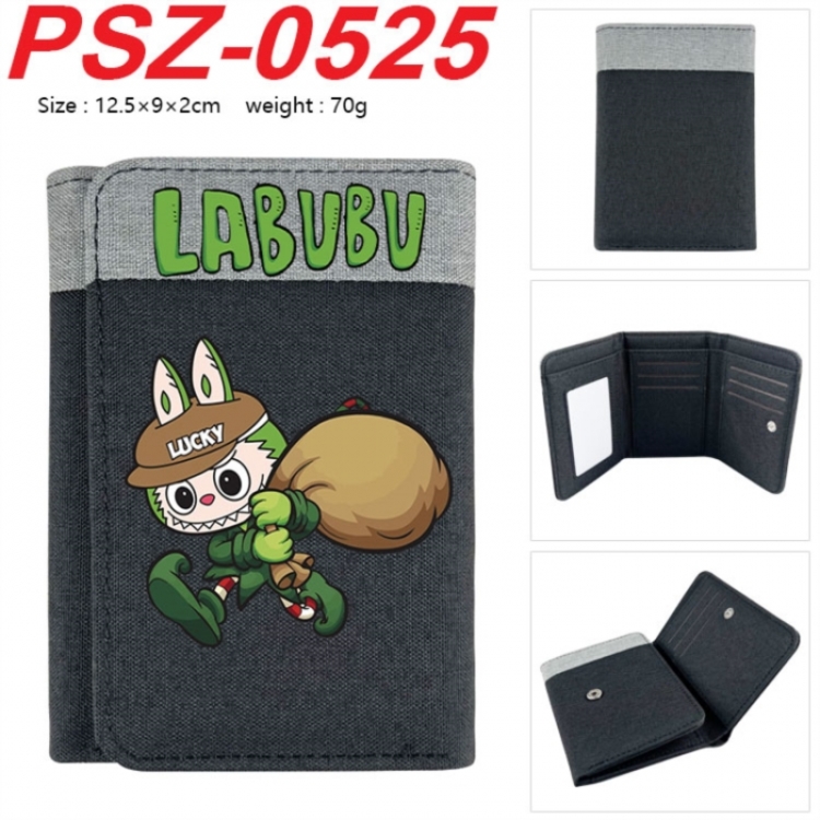 LABUBU Anime color blocked three fold concealed wallet 12.5X9X2CM 70G