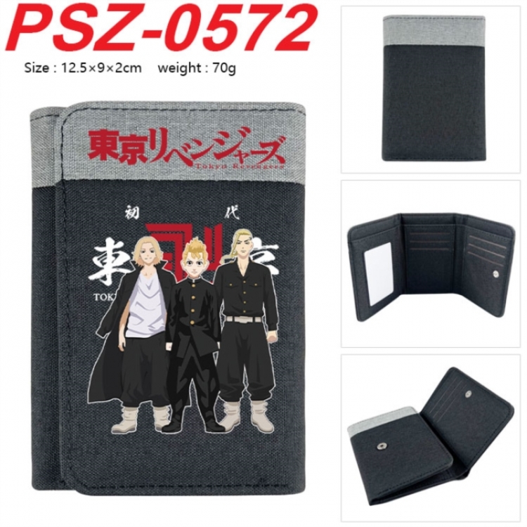 Tokyo Revengers Anime color blocked three fold concealed wallet 12.5X9X2CM 70G