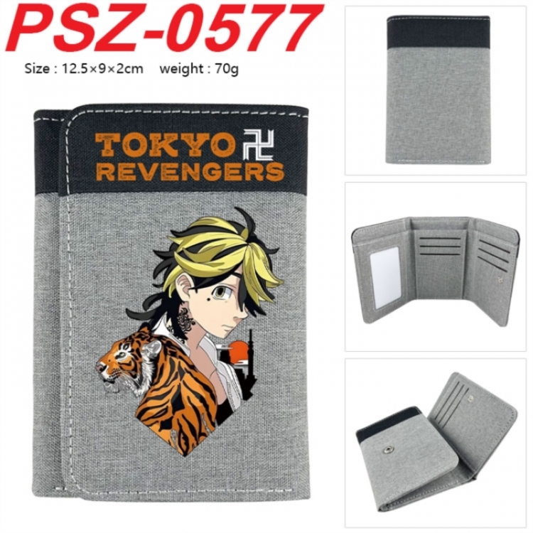 Tokyo Revengers Anime color blocked three fold concealed wallet 12.5X9X2CM 70G