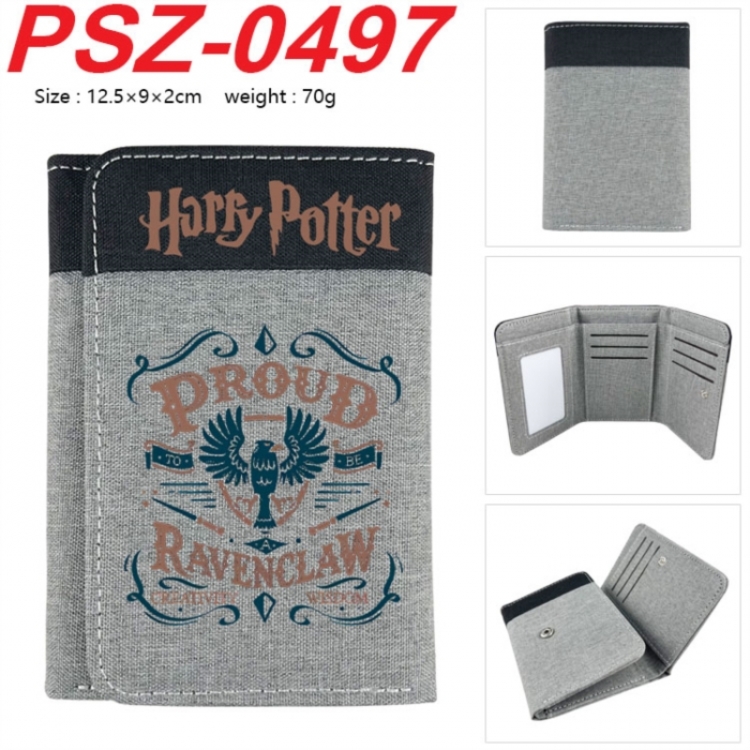 Harry Potter Anime color blocked three fold concealed wallet 12.5X9X2CM 70G